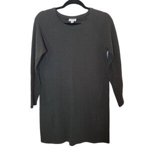 J. Jill Pure Shift Dress PXS Petite XS Army green Quilted Pockets Oversized Soft